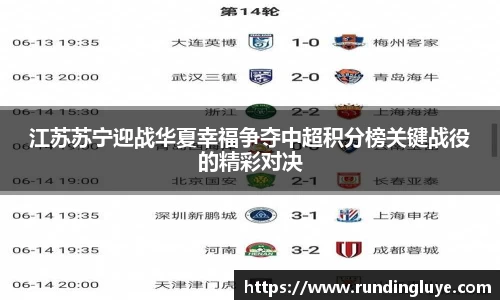 江苏苏宁迎战华夏幸福争夺中超积分榜关键战役的精彩对决